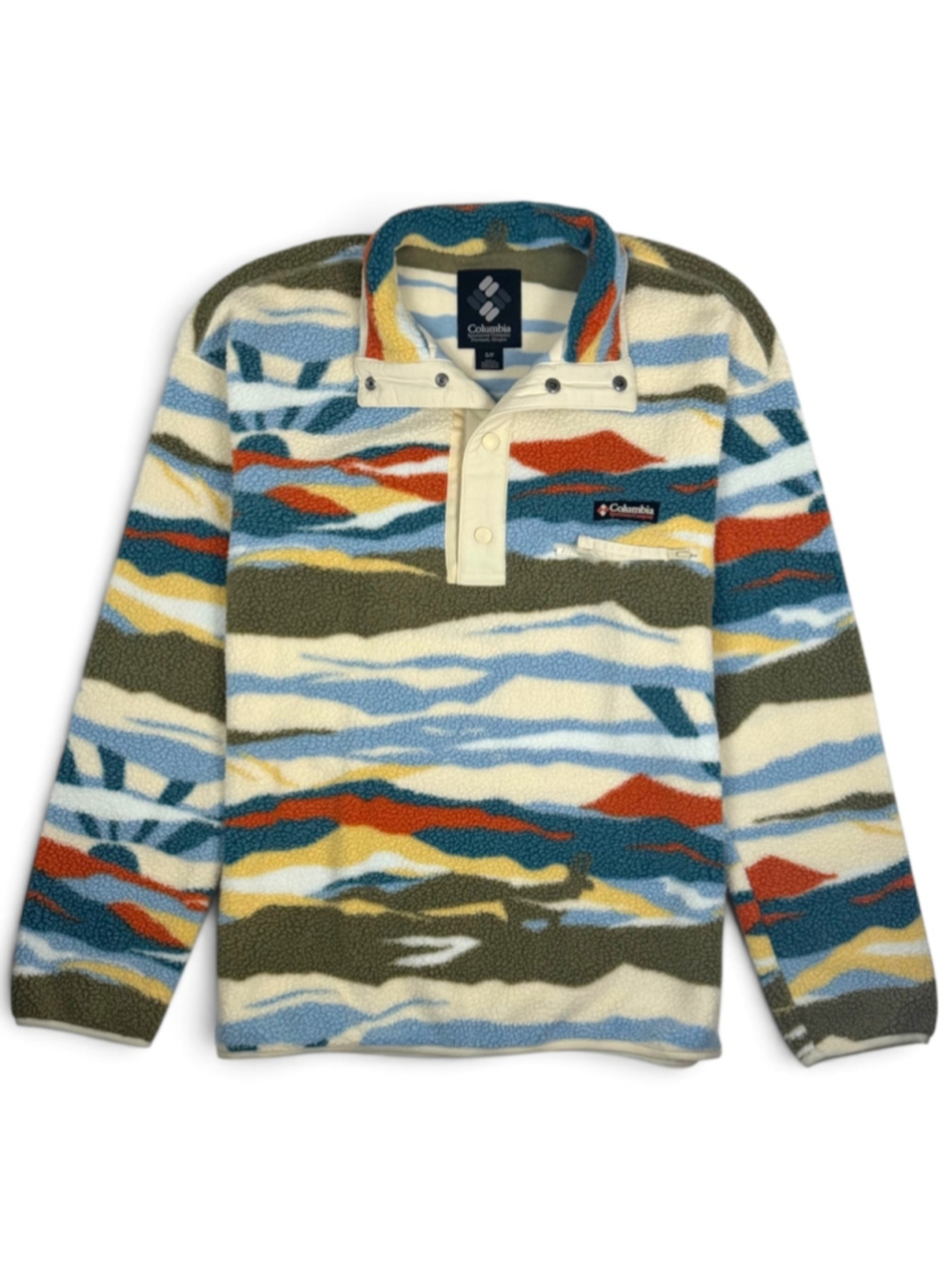 Columbia Helvetia II Half Snap Sherpa Fleece Pullover Landscape Mens Small